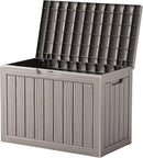 45 Outdoor Storage Box, Waterproof Resin Deck Box with Side Handles, Lockable Outdoor Bench for Indoor & Outdoor Use, Storage Bin for Patio Cushions, Garden Tools, Package Delivery, Grey by CozyNest Decor