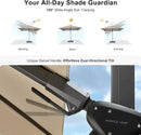 PURPLE LEAF 9.8' X 9.8' Tilting Patio Umbrella with Base Outdoor Cantilever Swivel Square Umbrella with Tilt Aluminum Offset Umbrella with 360-degree Rotation for Garden Deck Pool Patio Beige by GreenHaven Gardens