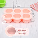 6x3oz Baby Food Freezer Tray with Clip on Lid Gossamer Pink | Leakproof Freezer Molds Silicone Storage Container for Purees Fruits Vegetables by TinyTreasures Baby Boutique