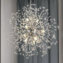 Sputnik Crystal Chandelier, Modern Beaded Ceiling Lamp with Chrome, Round Dandelion Pendant Light Fixtures for Living Room Bedroom Dining Room Farmhouse Kitchen Island (Chrome 9Lights) by CozyNest Decor
