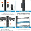 Over Washer and Dryer Shelves,2 Tier Adjustable Height Wire Shelving Laundry Room Storage Organization Clothes Drying Rack with Hanger Rod&Hooks,Space Saving Organizers Shelf,Black by CozyNest Decor