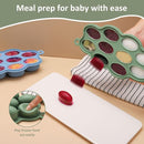 Baby Food Storage Container 2 Pack Silicone Freezer Tray Breast Milk Molds for Homemade Baby Food, Fruit Purees, Vegetable - Keep Your Baby's Meals Fresh and Safe (Matte Blue + Green) by TinyTreasures Baby Boutique
