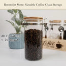 Glass Coffee Canister Coffee Containers for Ground Coffee Coffee Bean Storage Airtight Seal with Locking Clamp, Coffee Bar Accessories Perfect for Kitchen Storage by CozyNest Decor
