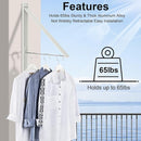 Wall Mounted Drying Rack - No Drill Installation, Space Saving Foldable Clothes Rack for Laundry Room, Dorm, Apartment,RV, Closet. Heavy Duty & Rustproof Aluminum Alloy (White) by TinyTreasures Baby Boutique