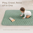 Comfy Cubs Rectangle Kids Play Mat - Small 36 x 60 inches Soft Quilted Baby Floor Mat with Non-Slip Bottom - Plush Design for Toddlers' Playtime and Relaxation - Comfortable and Durable - Fern by TinyTreasures Baby Boutique