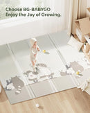 Baby Floor Play Mat 47"x47" Baby Playpen Mat, Foldable Baby Girl Playmat, Reversible Waterproof Foam Play Mats for Baby, 0.4 inch Crawling Baby Mat for 50" X 50" & 47"x47" Playpen(47*47*0.4) by TinyTreasures Baby Boutique