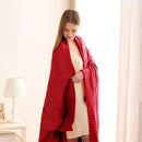 CozeCube Knit Throw Blanket,Christmas Red Checkered Bedroom Blanket for Couch,Soft Cozy Warm Knitted Blanket for Bed Sofa Living Room,Decorative Spring Fall Throw Blanket 50"X60",Christmas Red by CozyNest Decor