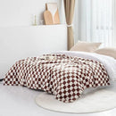 LOMAO Throw Blankets Flannel Blanket with Checkerboard Grid Pattern Soft Throw Blanket for Couch, Bed, Sofa Luxurious Warm and Cozy for All Seasons (Coffee, 50"x60") by CozyNest Decor