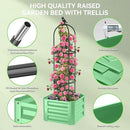 1Pack Raised Garden Beds Outdoor, Galvanized Metal Raised Garden Bed with Trellis, 16x16x60inch Tomato Cage Planters Box with Trellis for Climbing Plants Vegetable Vine Flowers by GreenHaven Gardens