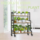 YIZAJIA Plant Stand Indoor 3 Tier Metal Board Outdoor Tiered Stands Shelf With wheel for Multiple Plants Potted Ladder Plant Holder Table Plant Pot Stand for Window Garden Balcony Living Room (3 by GreenHaven Gardens