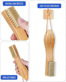 VASSON Natural Soft Boar Bristle Laundry Stain Brush, Laundry Scrub Brush,Laundry Brush for Stains on Clothes, Gentle Stain Remover for Knits, Cotton, and Linens by CozyNest Decor