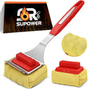 Grill Brush Bristle Free - Cleaning with Steam Technology, Replaceable Brush Heads & Scraper Tool for Stainless-Steel Grates Grill Brush with Stainless Steel Spatula and Two Cleaning Brush Heads by GreenHaven Gardens