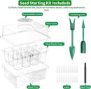 120 Cells Reusable Seed Starter Tray, 10 Pack Seedling Starter Kit for Greenhouse Propagator Station Planting Growing (Clear) by GreenHaven Gardens