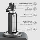 Insulated Water Bottle with Straw Stainless Steel Water Bottle, Leak-Proof, BPA-Free, Double Wall Vacuum Keeps Cold for 24 Hours for Sports, Travel, School (32 oz, Black Night) by CozyNest Decor