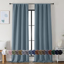 Simplebrand Ava Stone Blue Blackout Curtains for Bedroom 96 Inches Long 2 Panels, Thermal Insulated, Energy Saving Living Room Window Treatment Curtains Blackout Drapes, W40 x L96 Inch, Stone Blue by TinyTreasures Baby Boutique
