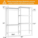 CABIHOME 5-Tier Over-The-Washer Shelf - Adjustable Height Laundry Organizer Space Saver, Double-Layer 100lb Shelves, 2 Hooks for Bathroom/Balcony (White) by CozyNest Decor