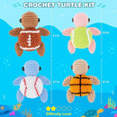 Crochet Kit for Beginners -4 PCS Turtle Crochet Kit with Step-by-Step Video Tutorials, Beginner Crochet Kits for Adults, Animal Crochet Turtle Ball Games Set by TinyTreasures Baby Boutique