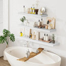 Heimlove 55 x 12 inch Extra Long Floating Shelves for Wall, 12 Inch Deep Floating Shelves, Large Display Shelf & Storage Shelf for Living Room Bedroom Kitchen Home Office, Set of 2, White by CozyNest Decor