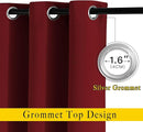 NICETOWN Burgundy Red Sliding Door Curtains 2 Panels Set 118 inches Long, Grommet Thermal Blackout Curtains Privacy Room Divider Sound Reducing for Bedroom/Living Room, W66 x L118 by TinyTreasures Baby Boutique