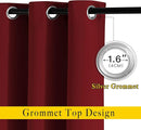 NICETOWN Blackout Burgundy Red Curtains and Drapes - Window Treatment Thermal Insulated Solid Grommet Blackout Draperies for Kitchen/Cafe (Set of 2, W34 x L50) by TinyTreasures Baby Boutique