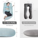 MOON PARK Pregnancy Pillows for Sleeping - U Shaped Full Body Maternity Pillow with Removable Cover - Support for Back, Legs, Belly, HIPS - 57 Inch - Ice Blue - Cooling Cover by TinyTreasures Baby Boutique