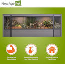 New Age Pet ECOFLEX 60-Inch Mojave Reptile Lounge in Grey- Durable, Moisture-Resistant Wood Plastic Composite Habitat with Vented Side Panels, Removable Sliding Glass Doors & Lock by CozyNest Decor