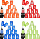 yeesport 48 Pcs Sport Stacking Cups, Sport Training Game for Challenge Competition, Plastic Stacking Cups, Classic Family Game for Kids and Adults, Red+Blue+Green+Orange by TinyTreasures Baby Boutique
