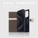 D8 Edition Full Grain Leather Wallet Case for iPhone 15 Pro - [2-in-1] Handcrafted Detachable Diary Style with Magnetic MagSafe Back Cover and Snap Closure, Gift Box Included (Etoffe Cream) by TinyTreasures Baby Boutique
