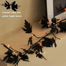 Birchlitland Halloween Black Maple Garland with Lights Timer 48 LED Orange and Warm White Fairy Lights, Battery Operated for Indoor and Outdoor Halloween Party Decoration by CozyNest Decor