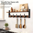 Tatub 29" Rustic Coat Rack Wall Mount with Shelf, Entryway Wall Hooks with Shelf, Coat Hangers for Bathroom, Living Room, Bedroom, Rustic Black by CozyNest Decor