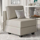 Belffin Modular Sofa Middle Module with Storage Accent Armless Chair for Modular Sectional Sofa Couch Velvet Grey by CozyNest Decor