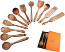 Wooden Spoons for Cooking,12 Pack Wooden Utensils for Cooking Wooden Cooking Utensils Wooden Kitchen Utensils Set Natural Teak Wooden Spatulas for Cooking by CozyNest Decor