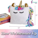 Pinwheel Crafts Unicorn Pillow Kit - DIY Arts and Crafts for Kids Ages 6 7 8-12+ Years, No Sewing Kit for Kids, Unicorn White Pillow Craft Kits for Birthday, Christmas Gifts for Girls by TinyTreasures Baby Boutique