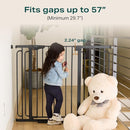 Cumbor 36" Extra Tall Baby Gate for Stairs, 29.7-57" Extra Wide Dog Gate for Doorways Hallways, Pressure Mounted Child Gate for Wide Opening, Auto Close Personal Safety for Babies and Pets, Black by TinyTreasures Baby Boutique