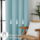 Simplebrand Blackout Extra 10ft Curtains for Patio 120 Inches Long 2 Panels Set, Solid Thermal Insulated Energy Saving Rod Pocket Window Treatment Curtains Blackout Drapes, 50" Wx120 L, Aqua by TinyTreasures Baby Boutique