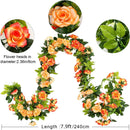 JUSTOYOU 2 Pack (15.8FT) Fake Rose Garland, Artificial Rose Vines Flowers Hanging Silk Rose Vine Wedding Home Backdrop Party Arch Arrangement Decoration by GreenHaven Gardens