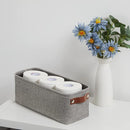 DULLEMELO Soft Cotton Fabric Bathroom Storage Baskets 2 Pack Fabric Shelf Baskets for Gifts Empty Small Storage Organizer for Closet,Toys,Bedroom (Grey) by TinyTreasures Baby Boutique