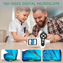 Microscope for Kids, [3-in-1] 1000X Handheld Mini Scope with 2" LCD Screen, Portable Miniscope for Kids 8-12 Halloween Christmas Birthday Edu Gifts, 32GB TF Card Included by TinyTreasures Baby Boutique