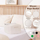OIAHOMY Storage Basket for Shelves, Closet Cube Storage Bins Baskets for Clothes Blanket Towels, Baby Nursery, Toy Baskets Box, Woven Rope Basket, 15.75*11.81*7.09 IN, 2 Packs White by TinyTreasures Baby Boutique