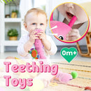 LIGHTDESIRE Baby Toys Musical Caterpillar,Infant Toys Stuffed Animals with Ruler Design,Mirror,Pull String&Ring Bell,Baby Teething Toys for Tummy Time Toys Newborn Gifts 3 6 12 Months(Pink,Leafy Limb) by TinyTreasures Baby Boutique