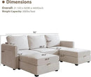 mestyl Modular Sectional Sofa Convertible U Shaped Sofa Couch Set with Storage for Living Room, Modern 3 Seater Modular Sectional Couch with 2 Movable Ottoman (Beige) by CozyNest Decor