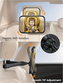 Lamicall Baby Car Mirror for Backseat - [2025 Safest Triangle Hook Clip] Acrylic Car Seat Mirror for Rear Facing, 360° Rotation & Wide Clear View, 3S Quick Install, Newborn Baby Essentials Accessories by TinyTreasures Baby Boutique