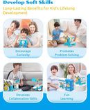 WhalesBot A1 Coding Toy for Kids, Building Block Robot, Fun STEM Toy with Magnetic Controller and Sensor Blocks, Screen-Free Coding with 3 Guide Books for Kids 3-6 by TinyTreasures Baby Boutique
