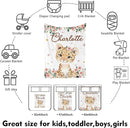 Custom Nursery Crib Bedding Set: Personalized Name 4 Piece Floral Leopard Design Baby Crib Sets for Girls - Toddler Double Layer Blanket Set, Comfortable Crib Bed Sheets for Baby Toddlers by TinyTreasures Baby Boutique