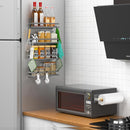 Magnetic Spice Rack Moveable Magnetic Shelf Organizer with Paper Towel Holder Kitchen Refrigerator Seasoning Storage Rack Fridge Magnet Organizer,Grey,3 Packs by CozyNest Decor