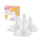 Pigeon Silicone Nipple (SS) with Latch-On Line, Natural Feel, 0+ Months, 4 Counts by TinyTreasures Baby Boutique