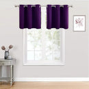 ChrisDowa Small Kitchen Valances for Windows - Grommet Short Thermal Insulated Room Darkening Window Valances Curtains for Living Room (2 Panels, Royal Purple, 52 x 18 Inch) by CozyNest Decor