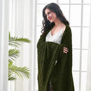 inhand Knitted Throw Blankets for Couch and Bed, Soft Cozy Knit Blanket with Tassel, Dark Green Lightweight Decorative Blankets and Throws, Farmhouse Warm Woven Blanket for Men and Women, 50"x60" by CozyNest Decor