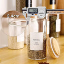 12 Pcs Glass Spice Jars With 296 Spice Labels Preprinted of White and Black Color- 10oz Thicken(2.4mm) Spice Containers With Bamboo Airtight Lids - Empty Small Herb Seasoning Jars by CozyNest Decor