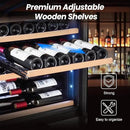 24 Inch Wine Fridge,180 Bottles Dual Zone Wine Cooler Refrigerator, Built-in or Freestanding Wine Refrigerator with Glass Door and Safety Lock, Low Noise, Large Wine Cellar for Home, Office, Kitchen by CozyNest Decor